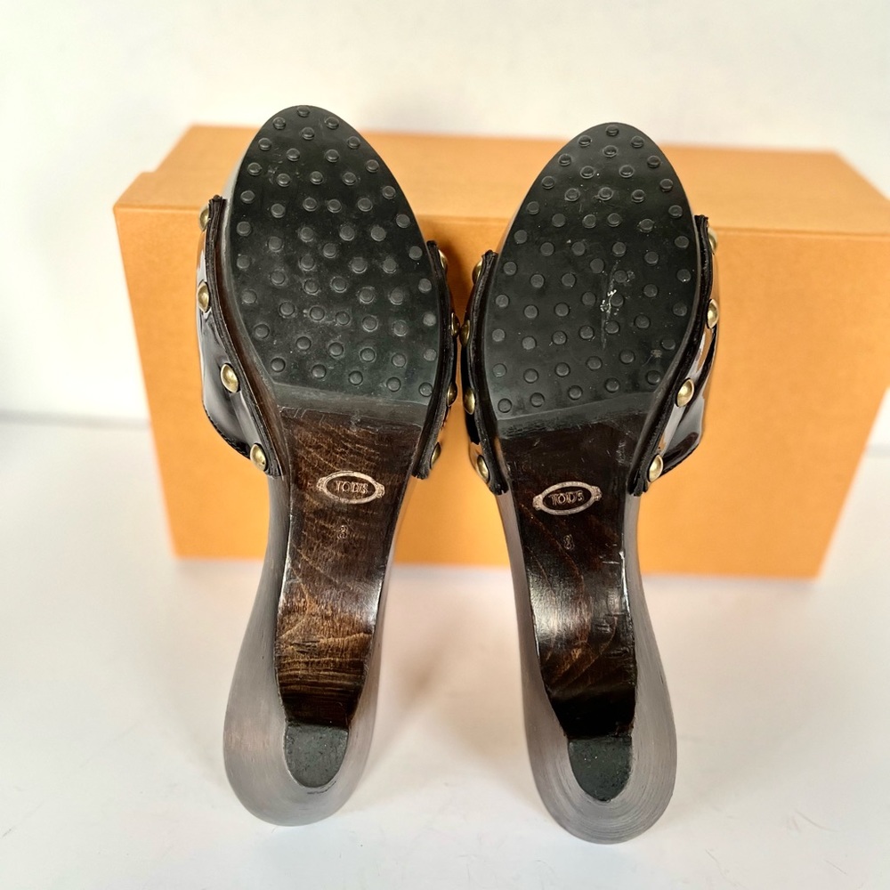 Tod’s black patent leather platform slide sandals 38 - Picture 12 of 12